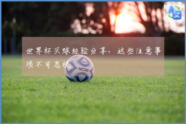 世界杯买球经验分享，这些注意事项不可忽视
